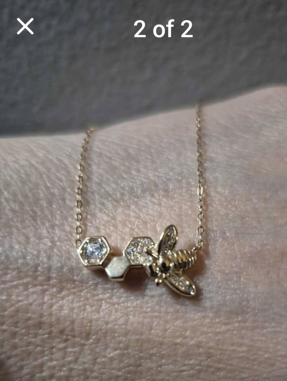 STERLING BEE WITH HONEY COMB NECKLACE